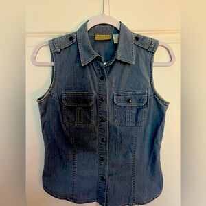 Liz Claiborne sleeveless jean top
